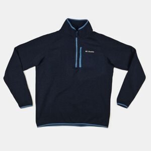 Columbia Men’s Canyon Point Half Zip Fleece Sweater Size L Navy Scout Blue